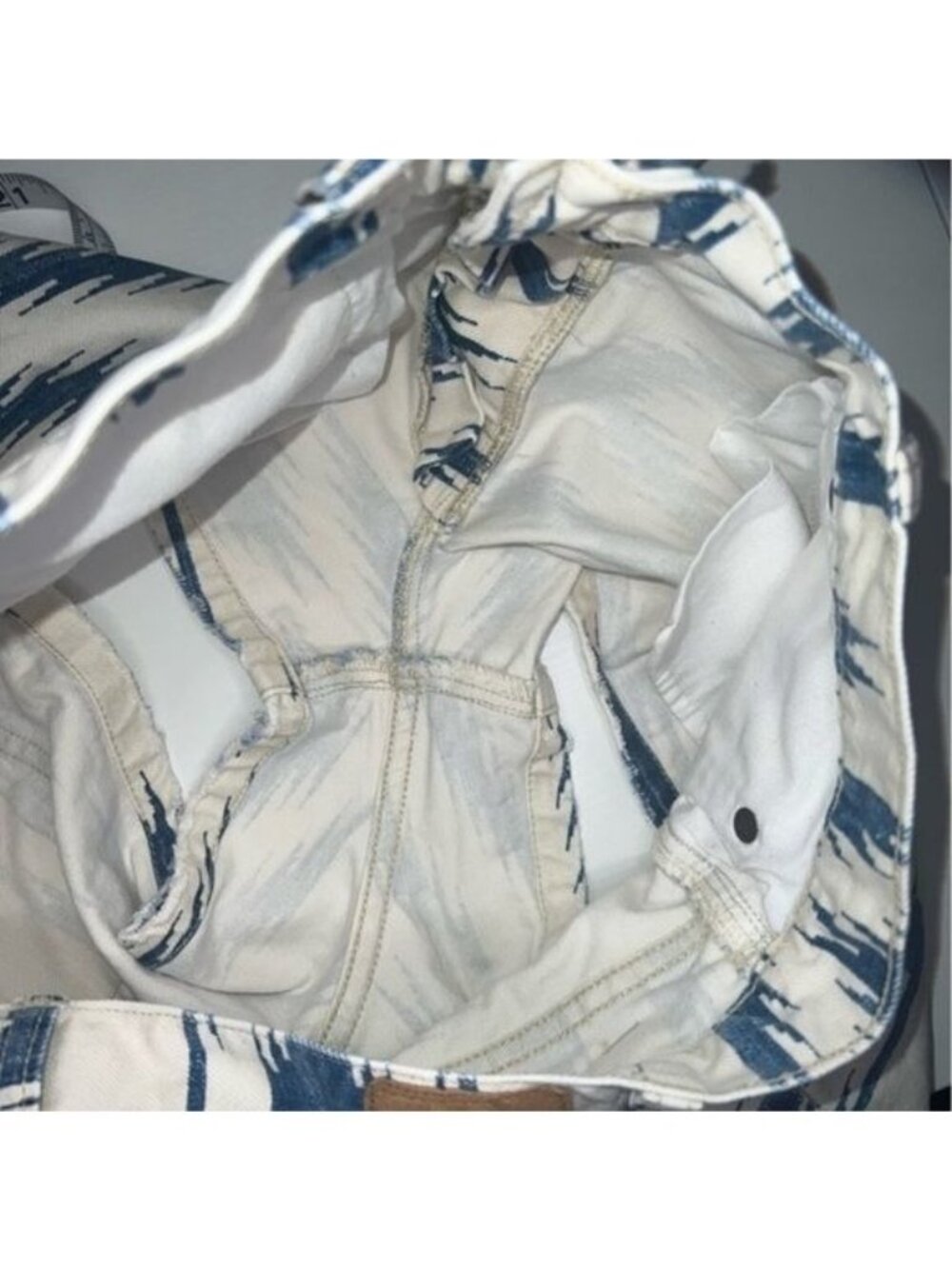 Denim & Supply Shorts Womens 28 Blue White Cotton Tribal Print High-Rise Denim - Picture 8 of 10